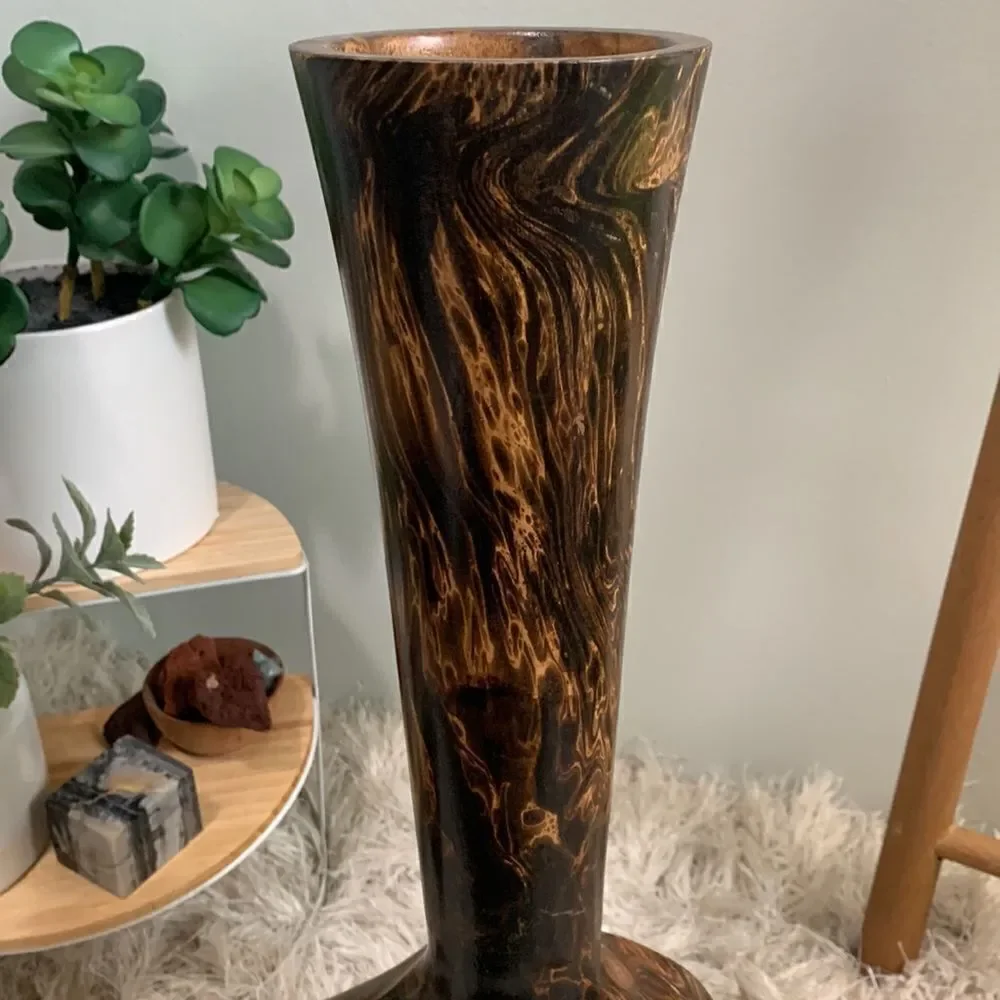Wooden Vase Made In Thailand‎